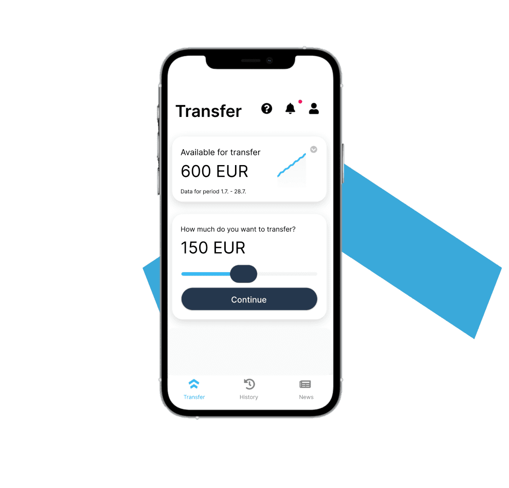Wage withdrawal in the Advanto app