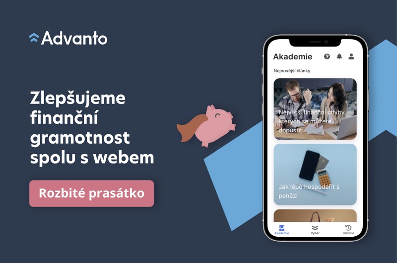 Advanto cares about improving financial literacy. The app now features advice from the well-known website Rozbité prasátko